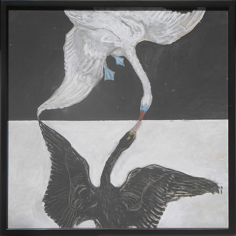 ヒルマ アフ クリント 貼り出し 芸術 絵 リトグラフ 版画 書きうつす画 細工物 絹地映写幕 芸術ダイアログボックス 芸術貼り出し 芸術枠組み 室内装飾 枠組み付き添い人 抽象化画 飾りもの 北欧 今めかしいヒルマ・アフ・クリント The Swan, No. 1, 1914-1915