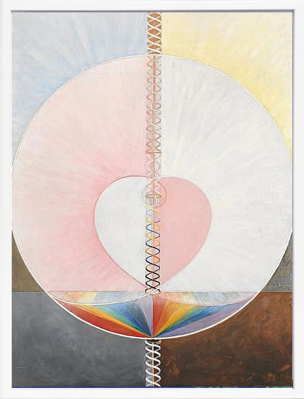 【ライセンスプリント】ヒルマ アフ クリント ポスター アート 絵 リトグラフ 版画 複製画 作品 シルクスクリーン アートパネル アートポスター アートフレーム インテリア フレーム付き 抽象画 壁掛け 北欧 おしゃれ ヒルマ・アフ・クリント Group Ix/Uw,No. 25,the Dove