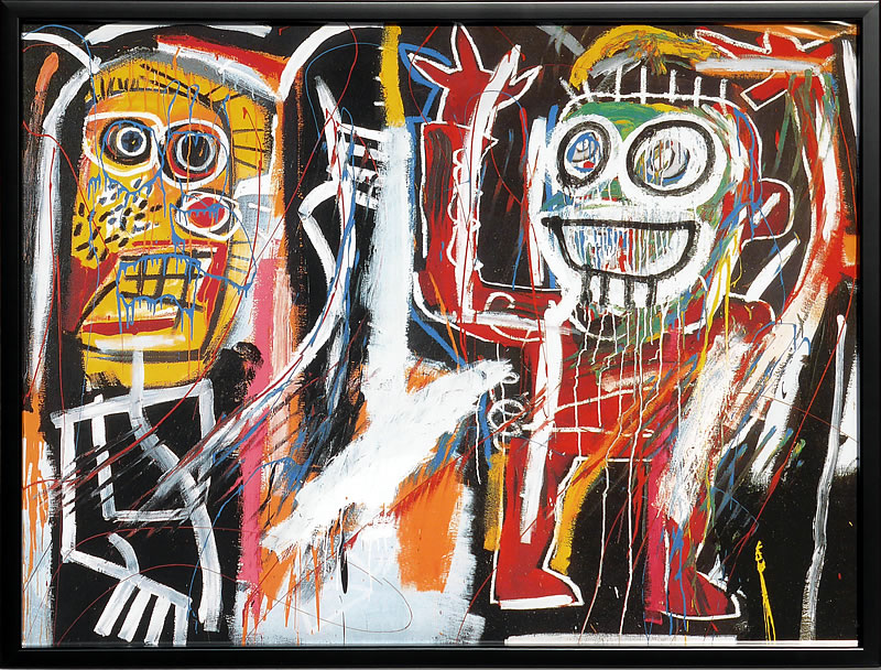 バスキア　アートポスターフレーム付き　複製画 Jean-Michel Basquiat（ジャン ミシェル バスキア） Untitled