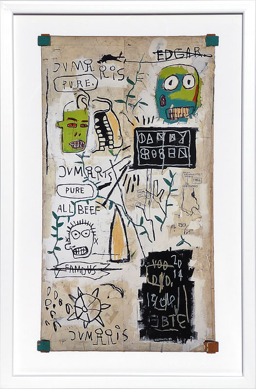 バスキア絵画 ポスター アートパネル アートポスター ポップ アート 絵 複製画 版画 抽象画 作品 リトグラフ シルクスクリーン アートフレーム インテリア フレーム付き 壁掛け 北欧 おしゃれ ジャン\u003dミシェル・バスキア Danny Rosen,1983