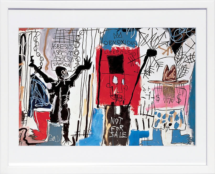 バスキア絵画 ポスター アートパネル アートポスター ポップ アート 絵 複製画 版画 抽象画 作品 リトグラフ シルクスクリーン アートフレーム インテリア フレーム付き 壁掛け 北欧 おしゃれ ジャン\u003dミシェル・バスキア Obnoxious Liberals