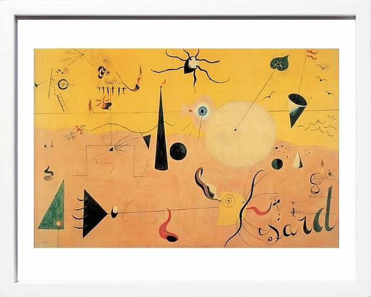 ジョアン ミロ 絵画 ポスター 絵 アートパネル アートポスター モダン アート 複製画 版画 作品 リトグラフ シルクスクリーン 絵画インテリア フレーム付き 壁掛け 北欧 おしゃれジョアン・ミロ Paysage Catalan (Le Chasseur), c.1923｜ARS&rsquo;ONLINE