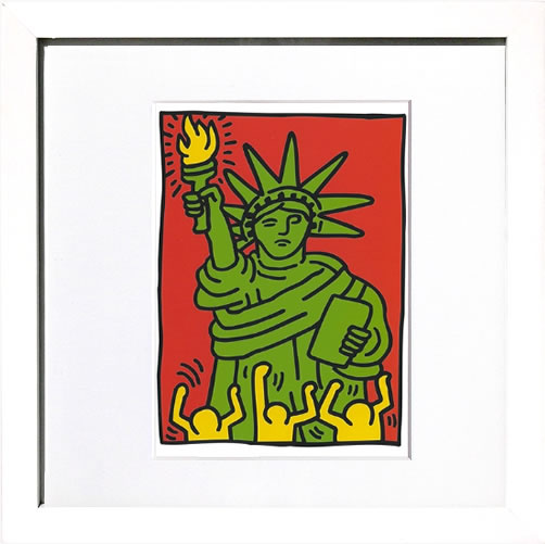キース・ヘリング　フレーム付ヴィンテージポスター Keith Haring（キース へリング） Untitled(be mine) 1987