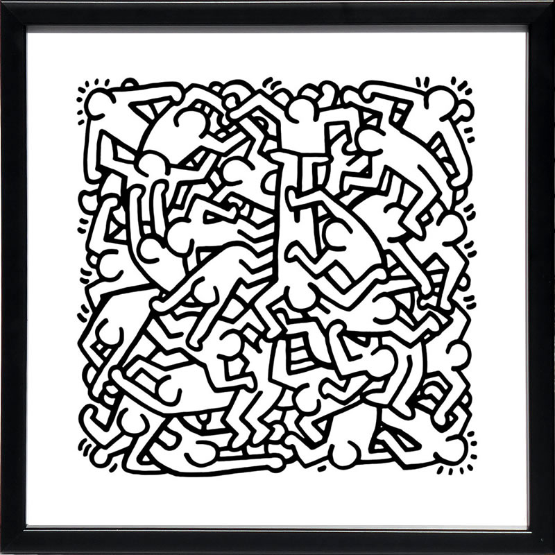 キース ヘリング ポスター 絵画 作品 グッズ アートパネル アートポスター ポップ アート 絵 複製画 版画 リトグラフ シルクスクリーン アートフレーム インテリア フレーム付き 壁掛け 北欧 おしゃれ キース・ヘリング Party of Life Invitation, 1986