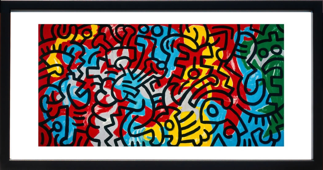 キース ヘリング ポスター 絵画 作品 グッズ アートパネル アートポスター ポップ アート 絵 複製画 版画 リトグラフ シルクスクリーン アートフレーム インテリア フレーム付き 壁掛け 北欧 おしゃれ キース・ヘリング Untitled, 1985 (abstract)