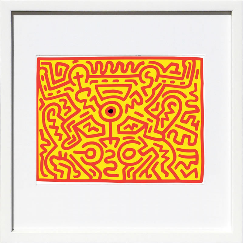 キース ヘリング ポスター 絵画 作品 グッズ アートパネル アートポスター ポップ アート 絵 複製画 版画 リトグラフ シルクスクリーン アートフレーム インテリア フレーム付き 壁掛け 北欧 おしゃれ キース・ヘリング Growing 3, 1988
