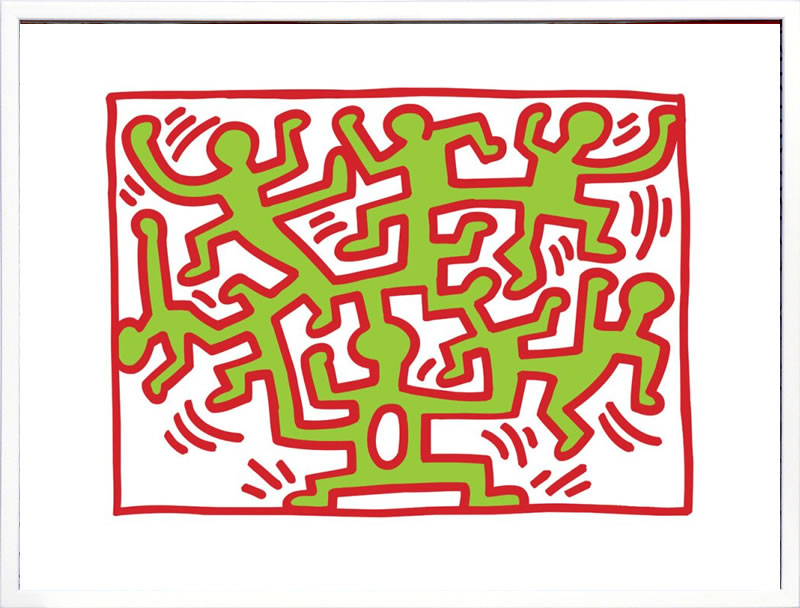 キース ヘリング ポスター 絵画 作品 グッズ アートパネル アートポスター ポップ アート 絵 複製画 版画 リトグラフ シルクスクリーン アートフレーム インテリア フレーム付き 壁掛け 北欧 おしゃれ キース・ヘリング Growing, 1988