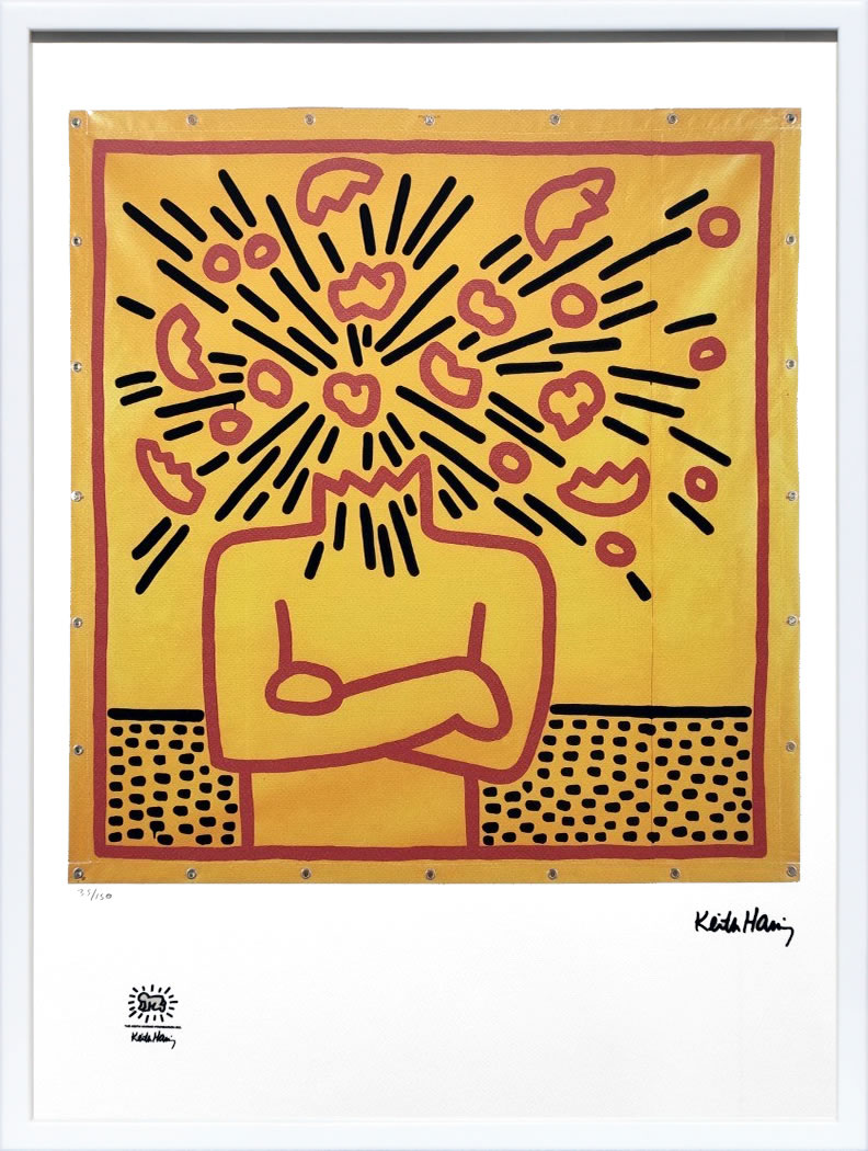 キース ヘリング ポスター 絵画 作品 グッズ アートパネル アートポスター ポップ アート 絵 複製画 版画 リトグラフ シルクスクリーン アートフレーム インテリア フレーム付き 壁掛け 北欧 おしゃれ キース・ヘリング Exploding Head