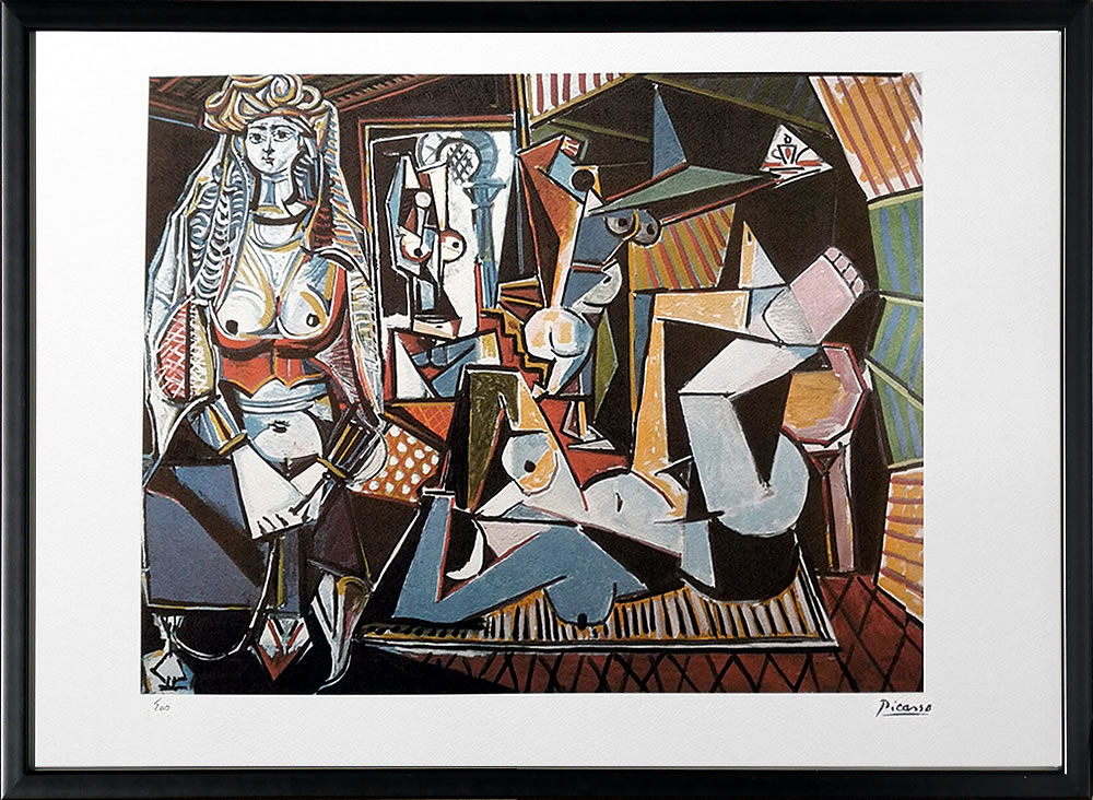 パブロ ピカソ 絵画 絵 ポスター アートパネル アートポスター モダン アート リトグラフ ゲルニカ 鳩 ドローイング 複製画 版画 作品 シルクスクリーン 絵画インテリア フレーム付き 壁掛け 北欧 おしゃれ パブロ・ピカソ The Women of Algiers, 1955