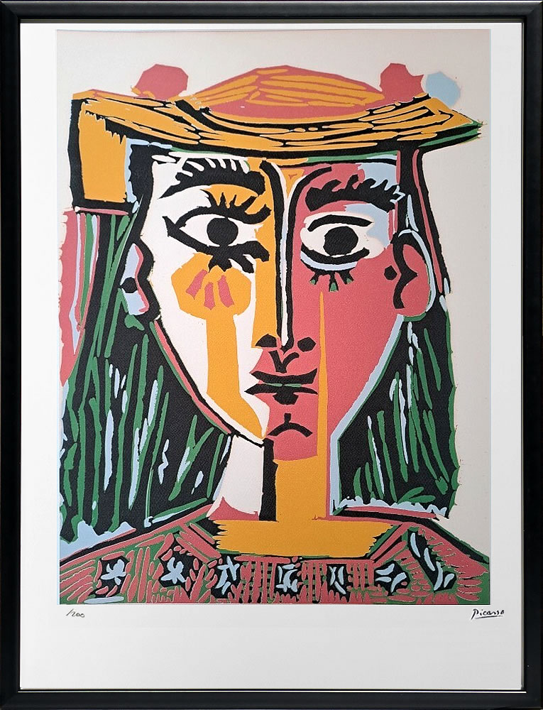 【COA証明書付】パブロ ピカソ 絵画 絵 ポスター アートパネル アートポスター モダン アート リトグラフ ゲルニカ 鳩 ドローイング 複製画 版画 作品 シルクスクリーン 絵画インテリア フレーム付き 壁掛け 北欧 おしゃれパブロ・ピカソ Portrait of a Woman with a Hat|ARS’ONLINE