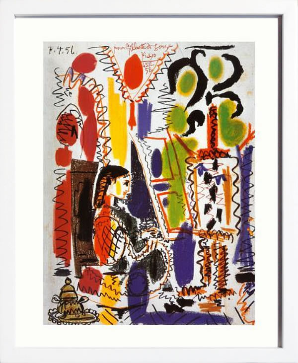 パブロ ピカソ 花と蝶 リトグラフ アート 額縁 インテリア 絵画 ピカソ 「ブーケ」 インテリア 額入り 壁掛け おしゃれ