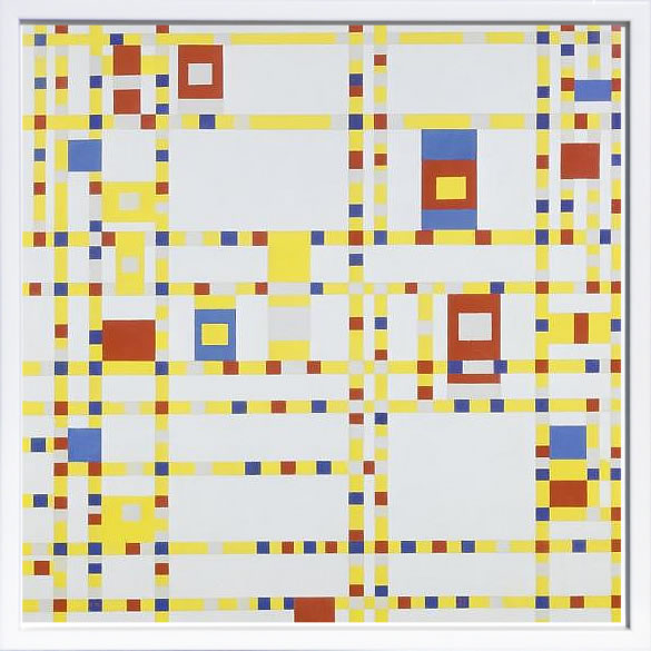 ピート モンドリアン 絵画 絵 ポスター アートパネル アートポスター モダン アート 複製画 版画 リトグラフ シルクスクリーン 絵画インテリア フレーム付き 北欧 おしゃれ ピエト・モンドリアン Broadway Boogie-Woogie, 1942