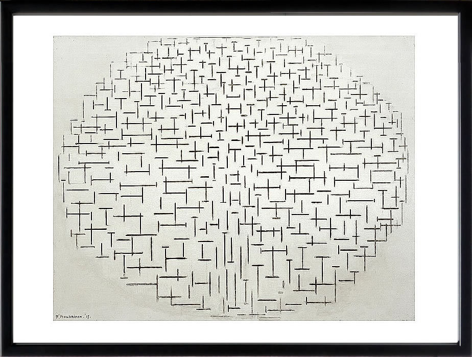 ピート モンドリアン 絵画 絵 ポスター アートパネル アートポスター モダン アート 複製画 版画 リトグラフ シルクスクリーン 絵画インテリア フレーム付き 北欧 おしゃれ ピエト・モンドリアン Composition 10 in Black and White; Pier and Ocean, 191
