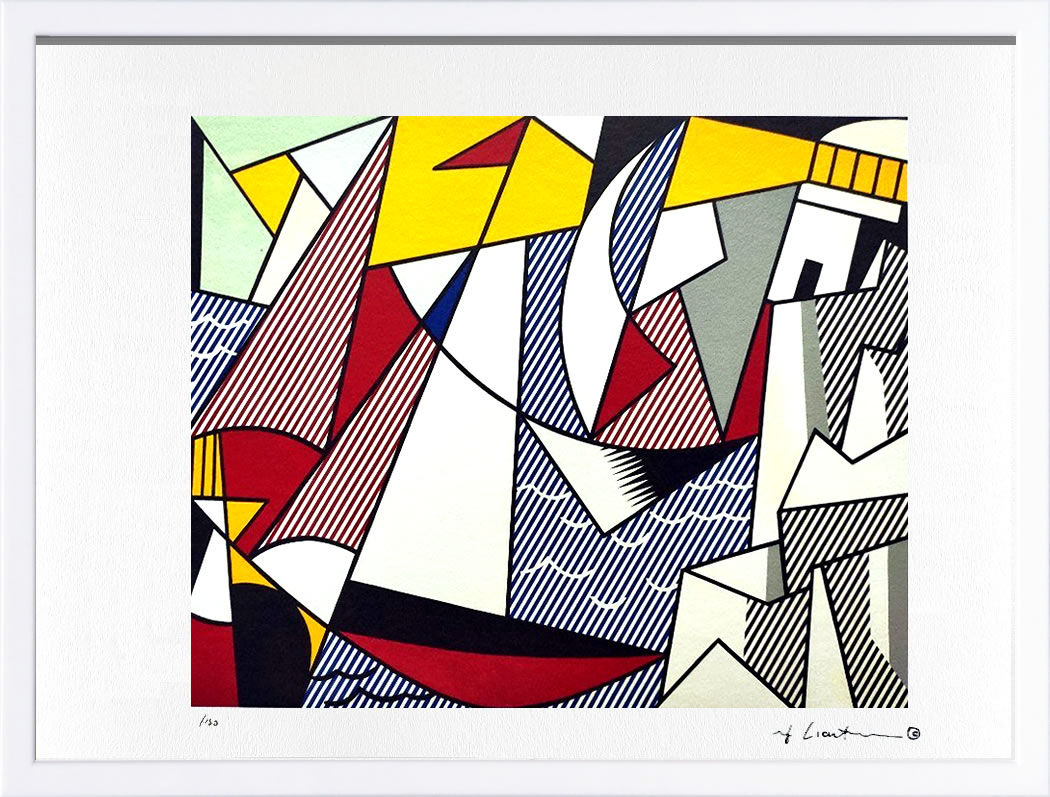 ロイ リキテンスタイン ポスター 絵画 アートパネル アートポスター ポップ アート 絵 複製画 版画 リトグラフ シルクスクリーン アートフレーム インテリア フレーム付き 壁掛け 北欧 おしゃれ ロイ・リキテンスタイン Sailboats