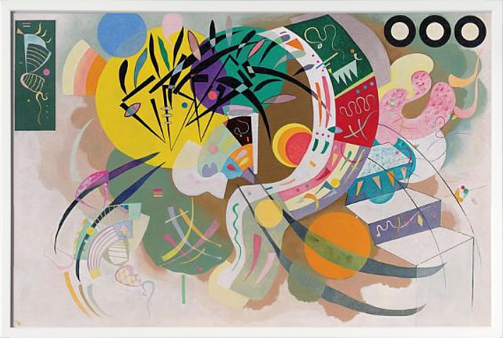 【ライセンスプリント】ワシリー カンディンスキー ポスター モダン アート 絵画 絵 複製画 版画 作品 リトグラフ シルクスクリーン アートパネル アートポスター インテリア フレーム付き 抽象画 壁掛け 北欧 おしゃれ ワシリー・カンディンスキー Dominant Curve 1936