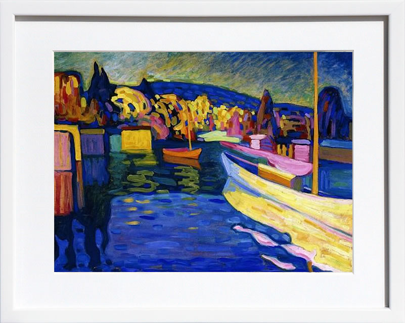 ワシリー カンディンスキー 絵画 絵 ポスター アートパネル アートポスター モダン アート 複製画 版画 リトグラフ シルクスクリーン 絵画インテリア フレーム付き 北欧 おしゃれワシリー・カンディンスキー Autumn Landscape with Boats, 1908|ARS’ONLINE