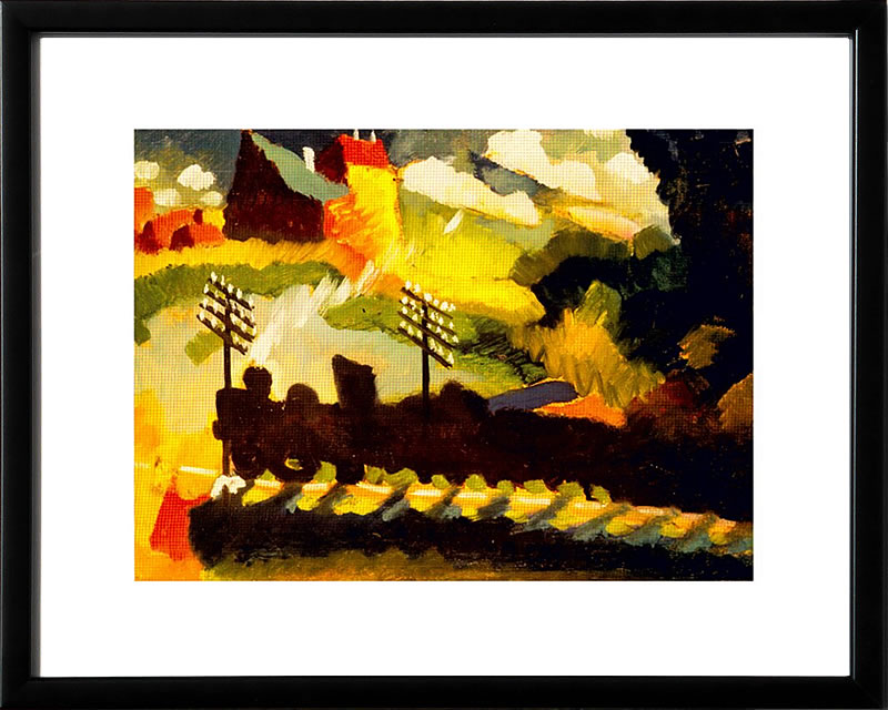 ワシリー カンディンスキー 絵画 絵 ポスター アートパネル アートポスター モダン アート 複製画 版画 リトグラフ シルクスクリーン 絵画インテリア フレーム付き 北欧 おしゃれ ワシリー・カンディンスキー View with Railway and Castle