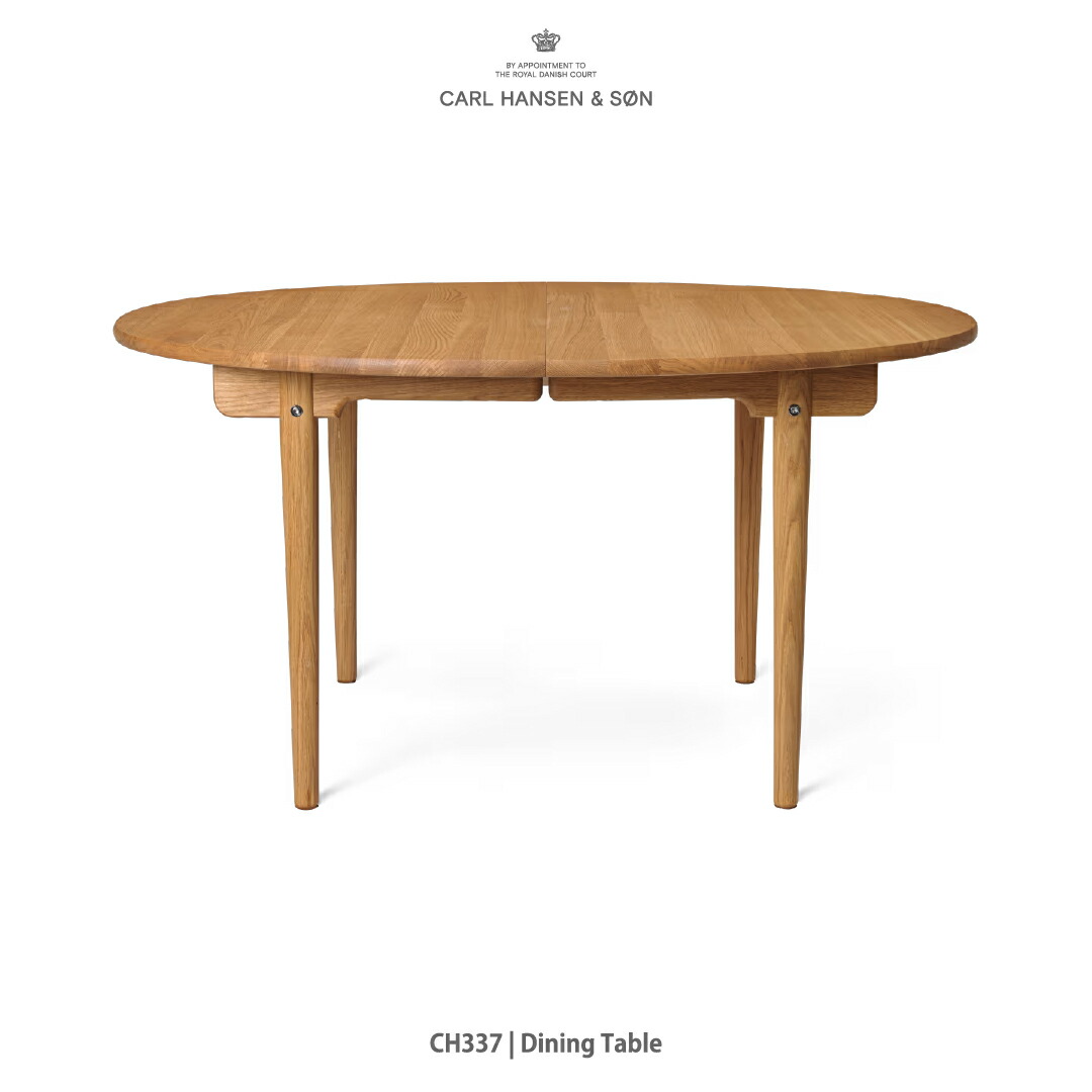 CH337 Dining Table オーク材材 油絵の具完成 140x115珊 楕円面形 取りひろげる式 ハンスJ.ウェグナー Hans J. Wegner CarlHansen＆Son 長い巻き毛・ハンセン＆サン  FSC公許 一般受け 北欧調度品 デンマーク王国 分かりやすい  定め事取りまわし店 貨物輸送無料