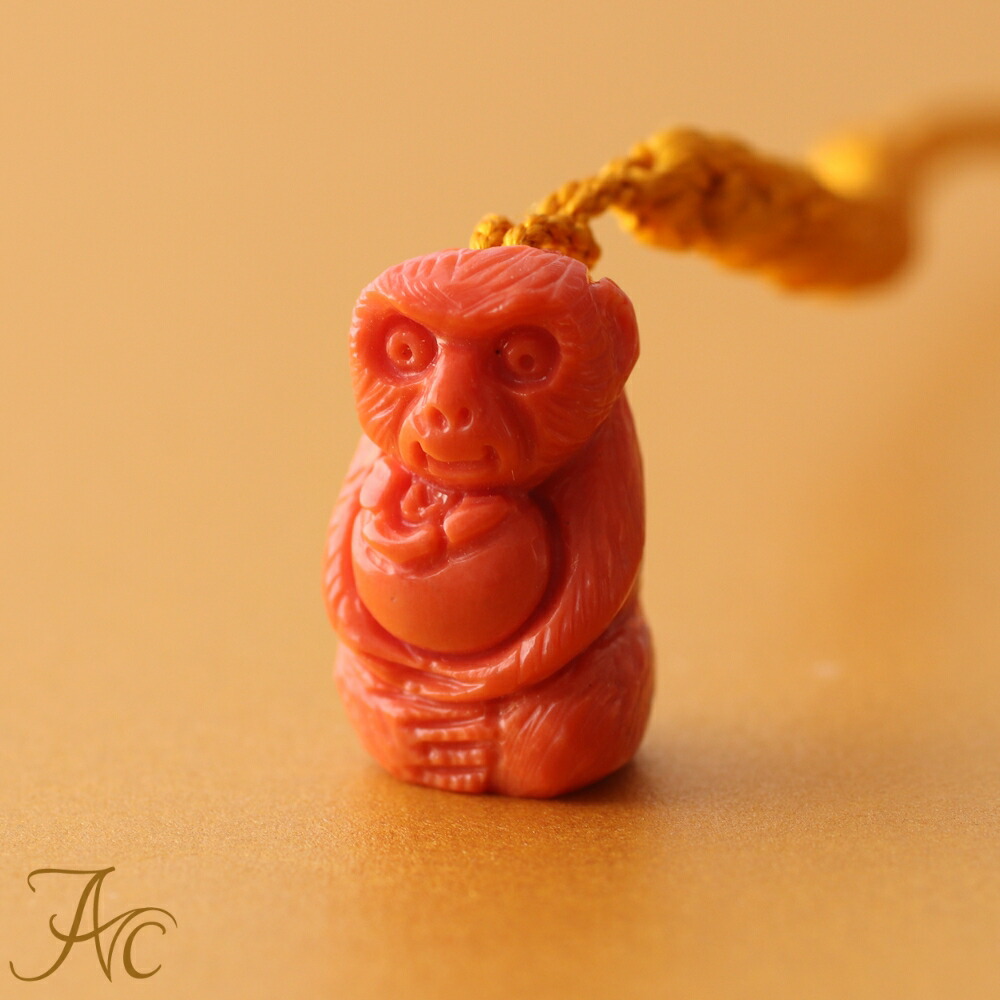 ≪対応≫ ピンク珊瑚＜六瓢＞根付 かわいい 縁起物 ｷｰﾎﾙﾀﾞｰ ｽﾄﾗｯﾌﾟ 3月 誕生石 珊瑚 アクセサリー ジュエリー 還暦祝 赤 結婚 35周年 プレゼント 本珊瑚 サンゴ さんご 31,200円