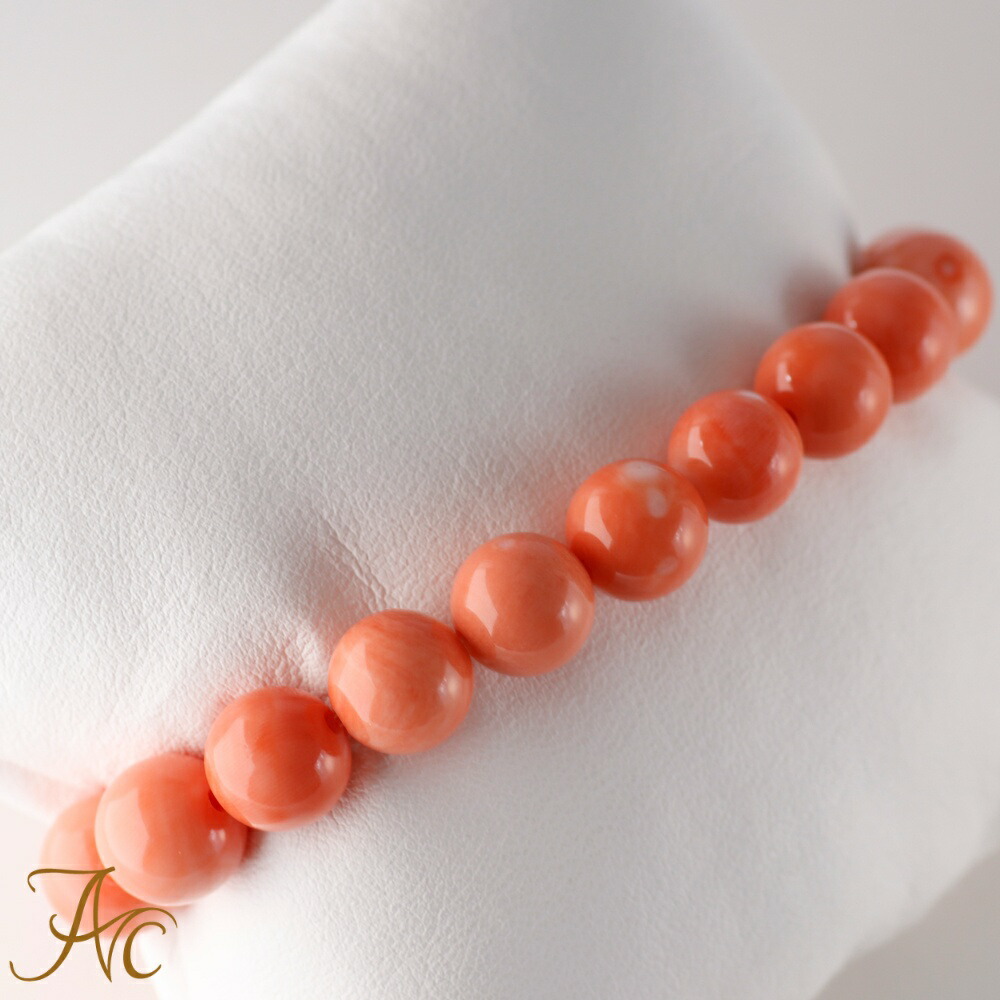 楽天市場】≪1年保証付き≫日本産桃珊瑚7.5〜11.7ミリ玉51センチ