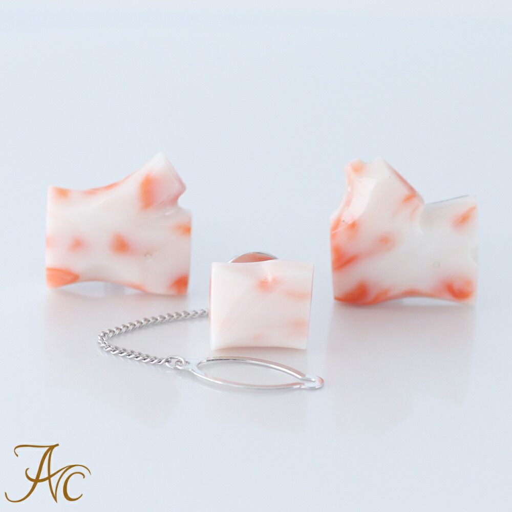 楽天市場】≪1年保証付き≫ ピンク珊瑚＜枝＞カフスセットシンプル