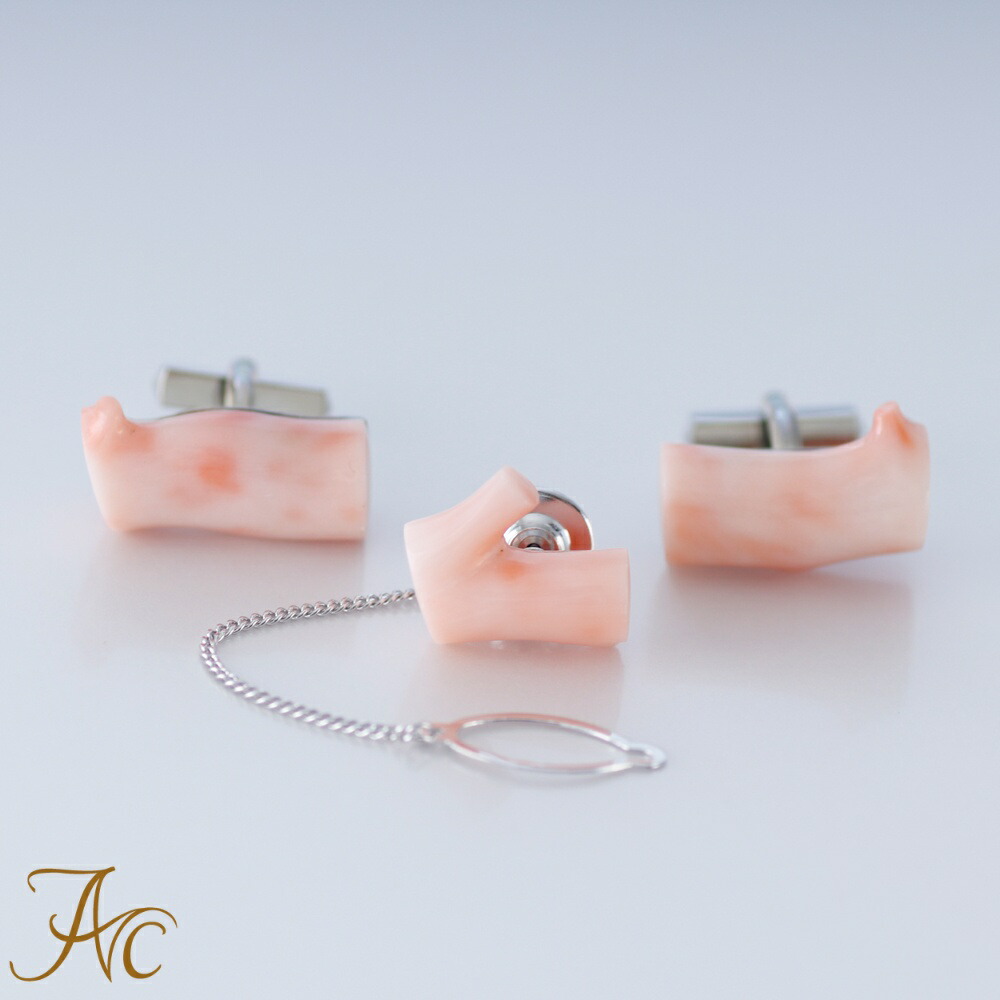 楽天市場】ピンク珊瑚 カフスセット メンズアイテム カフリンクス