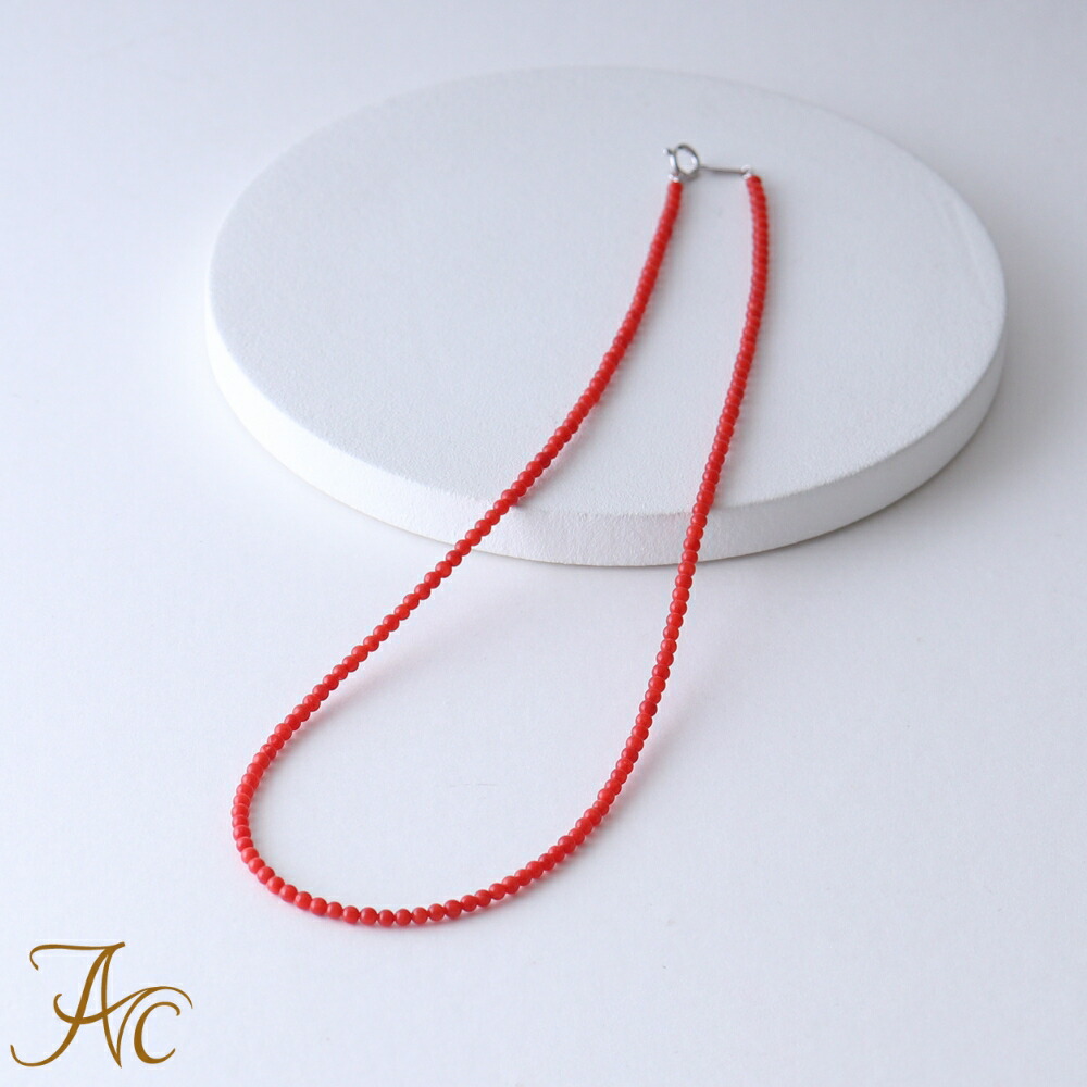 楽天市場】≪1年保証付き≫ デイリーに！赤珊瑚2〜4ミリ玉42センチK14