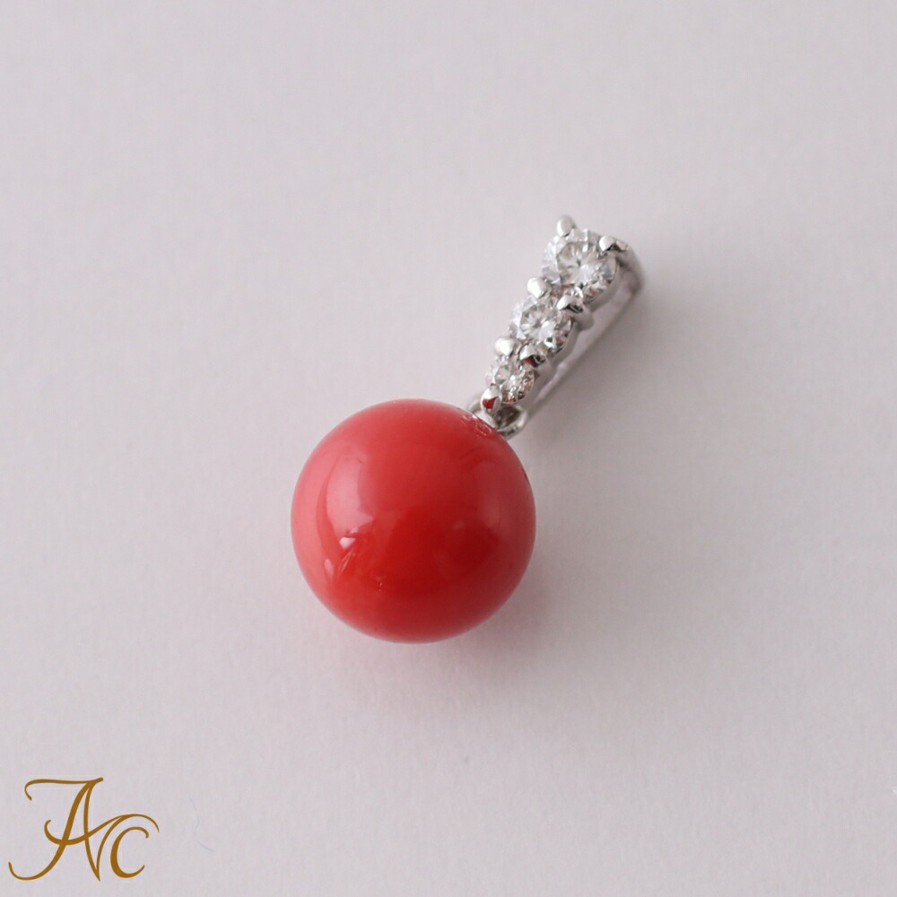 楽天市場】≪スーパーセール20％OFF≫ 赤珊瑚5.8ミリUP玉付きK18