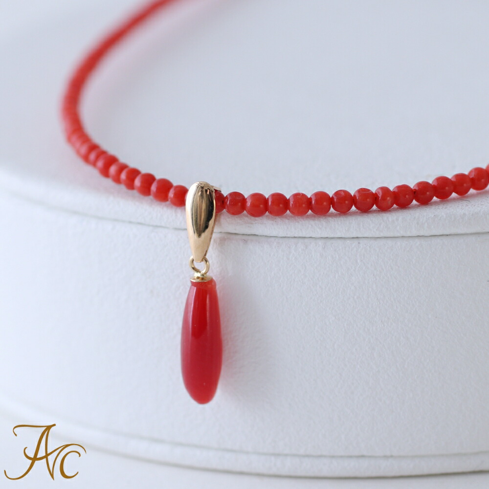 楽天市場】≪1年保証付き≫ 赤珊瑚3連丸玉グラデーションネックレス