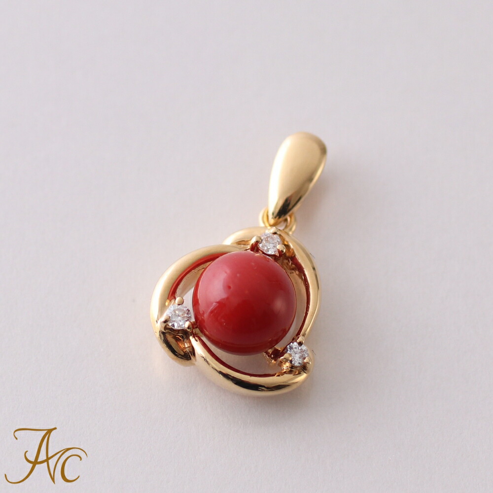 楽天市場】≪1年保証付き≫日本産血赤珊瑚 K18 オーバル ペンダント