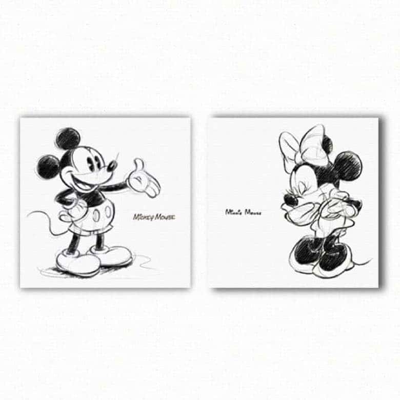 楽天市場 アートデリ ミッキー ミニーのファブリックパネルセット Disney アート インテリア アートパネル Artdeli