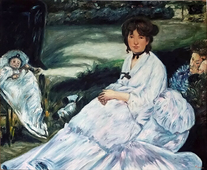 特価油絵 マネの名作_ガーデンにて MA52｜絵画制作専門ユーラシアアート