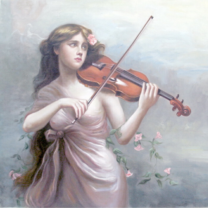 D.マリアネリ 油彩画 絵画 海外作家 音楽 バイオリン 絵画 油絵 F4サイズ（4号） D．マリアネリ バイオリン : ざっか