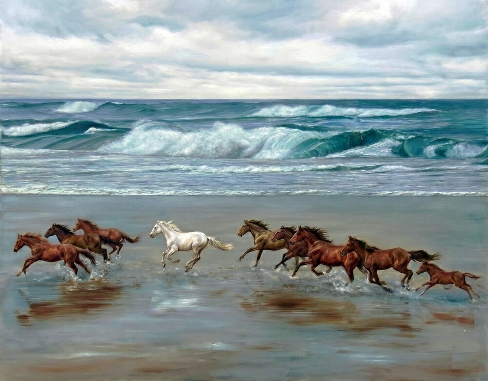 楽天市場】絵画 稗田善彦 油絵・油彩画 『馬』 動物 馬 一点物 美術品