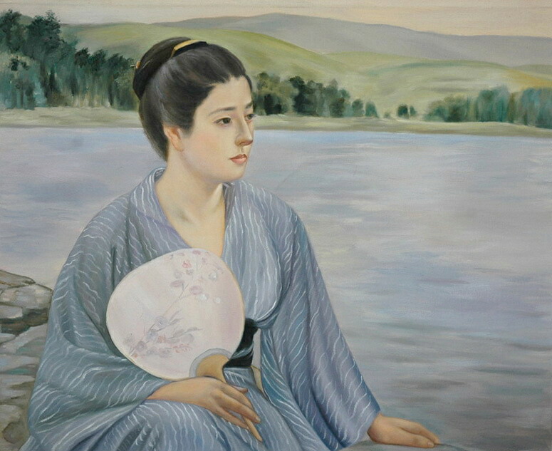 特価油絵 黒田清輝の名作_湖畔 MA425|絵画制作専門ユーラシアアート