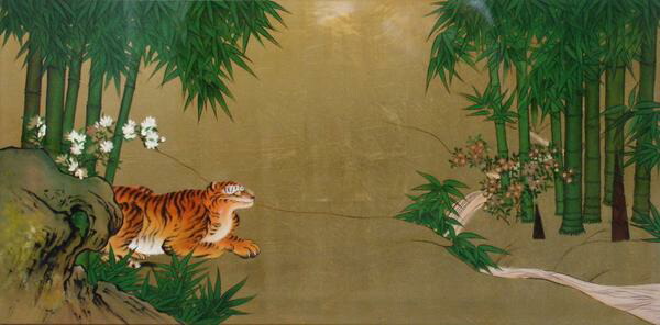 楽天市場】漆絵 狩野山雪の名作「竹に虎図」 NH150L : 絵画制作