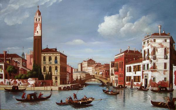 ロビン！！油絵　ベネチアの風景 Amazon.co.jp: R.ROBERTI『VENEZIA（ベネチア）』油彩画 風景画