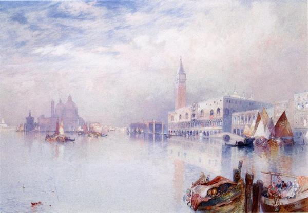 油絵 Moran Thomas_ ベニスの情景　MA845｜絵画制作専門ユーラシアアート