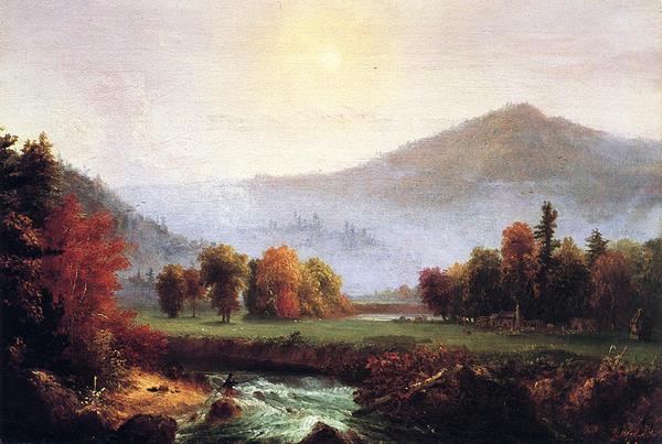 油絵 Thomas Cole_ ニューハンプシャー・プリマスの朝霧　ma1001