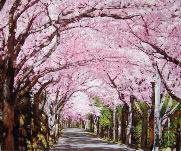 楽天市場】油絵 二十間道路桜並木 MA131 : 絵画制作専門