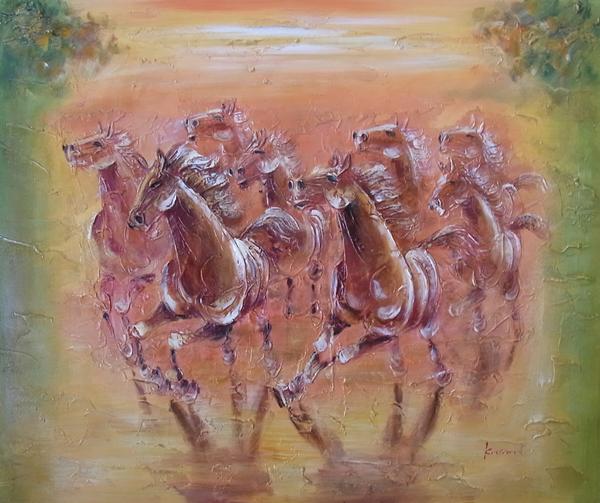 HORSE 油絵アート 楽天市場】油絵 駆ける馬 MA2861A : 絵画制作専門ユーラシアアート