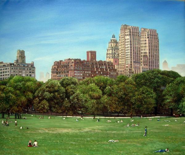 特価油絵 午後のセントラルパーク MA1043|絵画制作専門ユーラシアアート