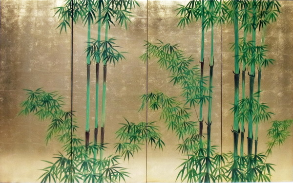 漆絵画「山崎の竹」 楽天市場】漆絵 円山応挙の名作_雨竹風竹(うちくふうちく)図・左