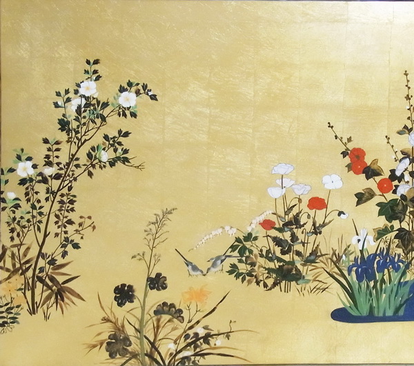 年間定番 漆絵 渡辺始興の名作 四季の花々 右隻 NH161R bonnieyoung.com