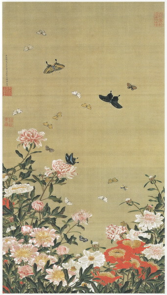 漆絵　伊藤若冲の名作_芍薬群蝶図　NH298