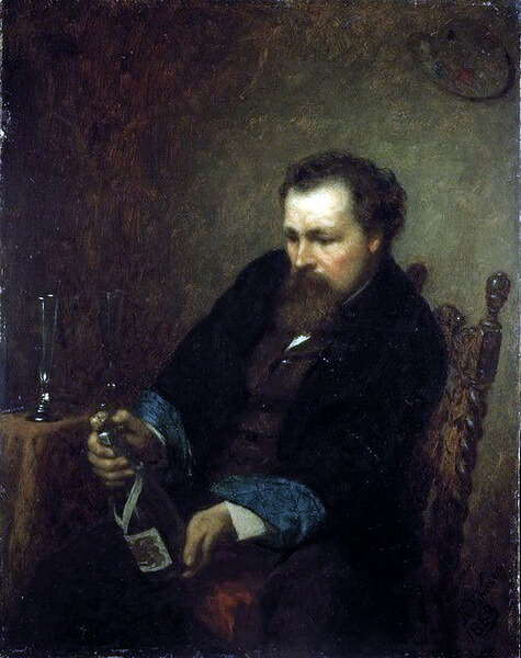 油絵 Eastman Johnson_自画像 MA1492