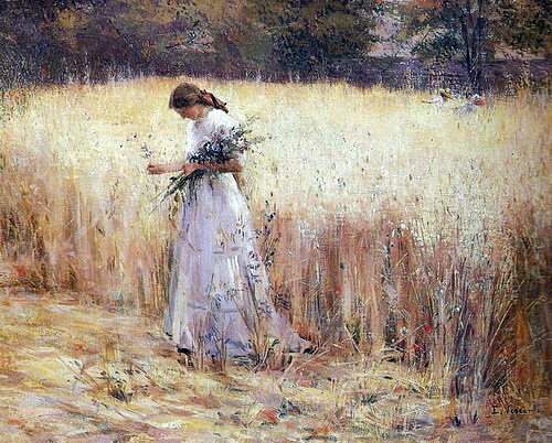 油絵 Eliseu Visconti_畑の中の女 MA1506