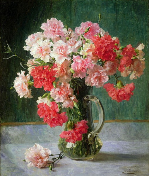 油絵 Vernon Emile_ カーネーション MA1651|絵画制作専門ユーラシアアート