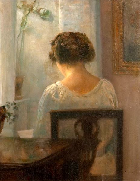 油絵 Carl Vilhelm Holsoe_うしろ姿　ma1869 50,820円