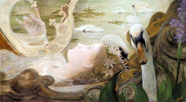 油絵 Constant Montald_ オフィーリア　MA1919｜絵画制作専門ユーラシアアート